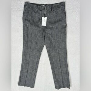 Frame Plaid Cropped Perfect‎ Trousers Women's 6 Noir Multi Wool Blend Pants NWT